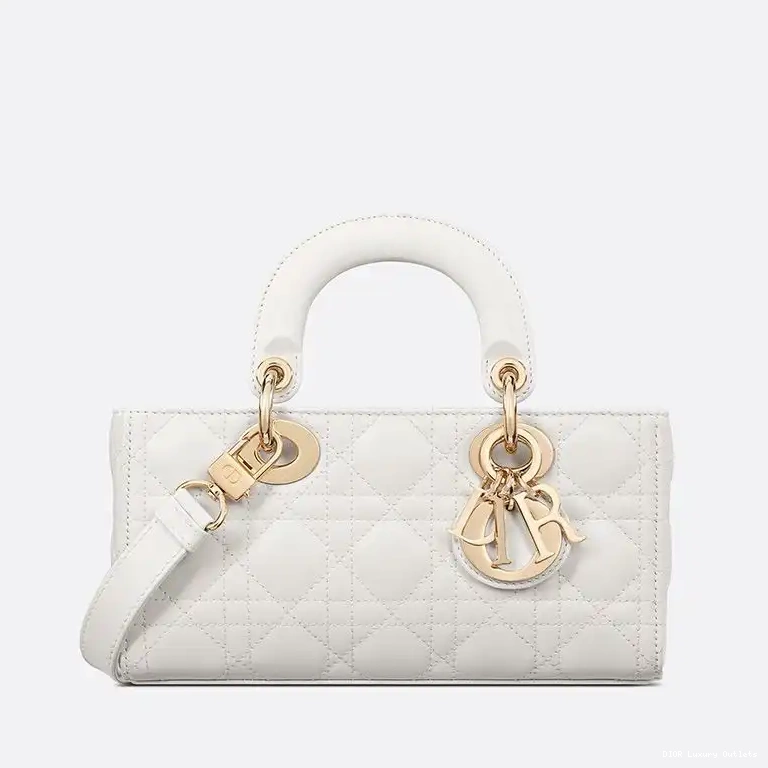 Cheap Lady Small Lambskin White Cannage D-Joy Bag 0517 Luxury